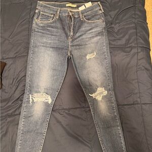 Stylish Distressed Skinny Jeans in Blue